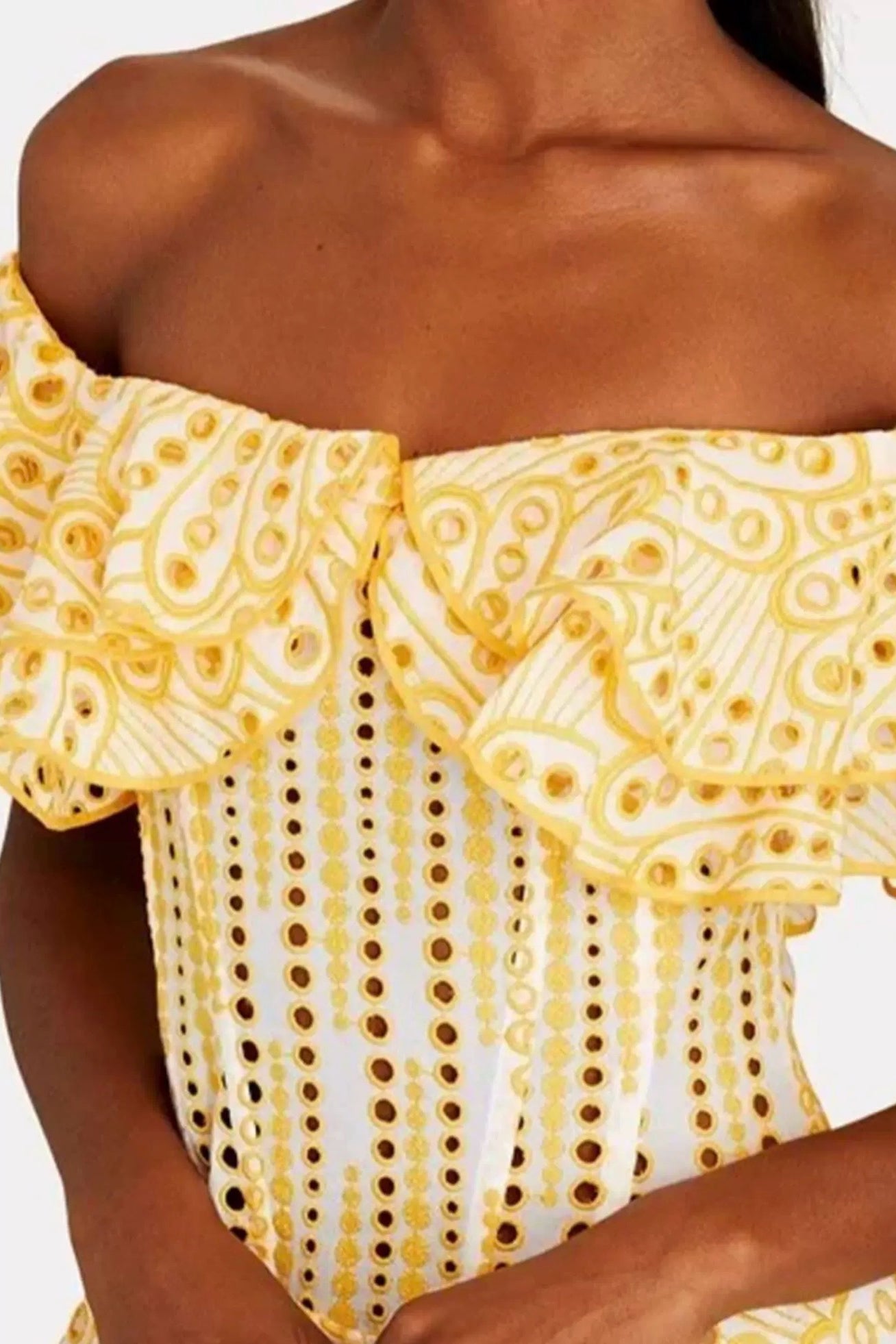 Yellow Hollow-Out Dress