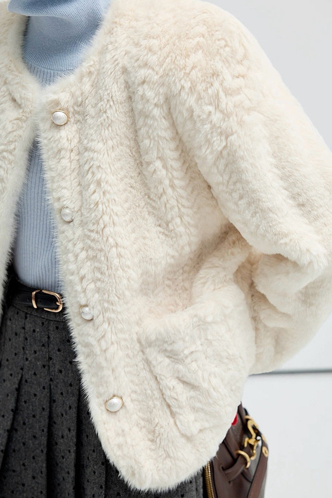 White Mink Fur Coat
