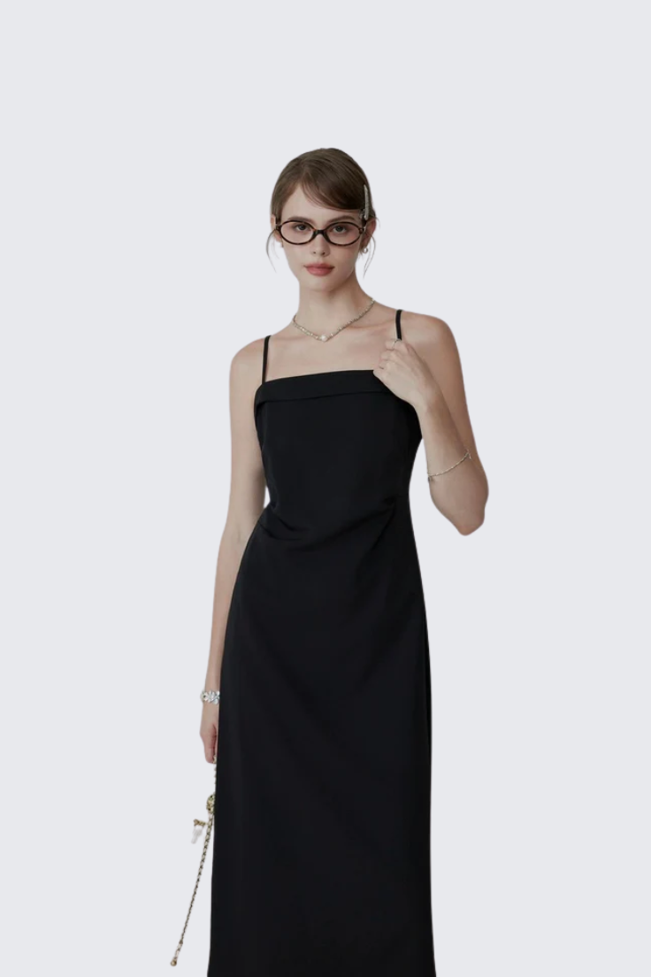 Black Spaghetti Strap Cocktail Dress