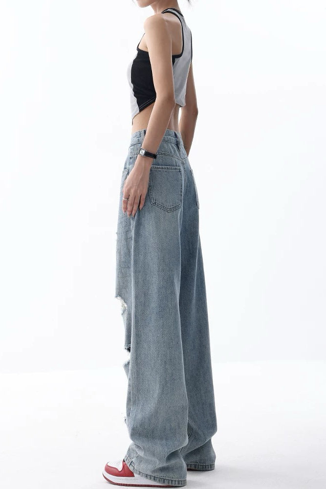 Rhinestone Ripped Jeans