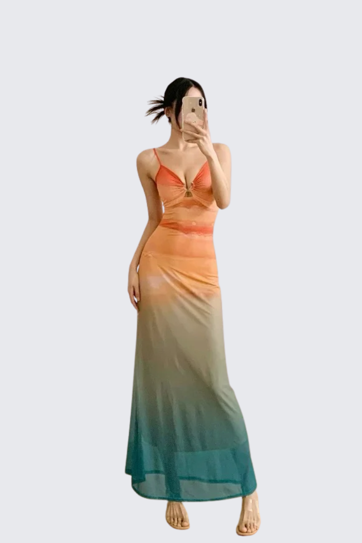 Ombre Spaghetti Strap Dress