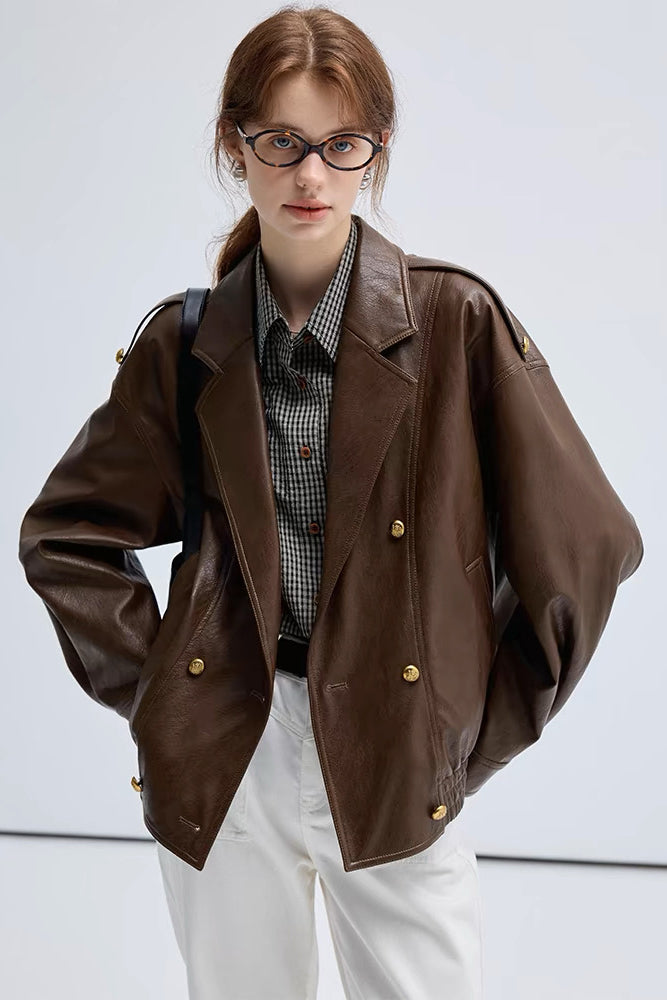 Vintage Brown Leather Jacket