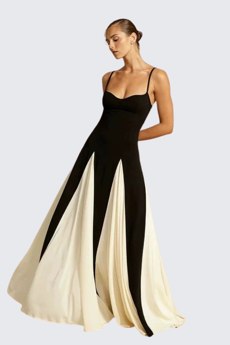 Black and White Spaghetti Strap Dress