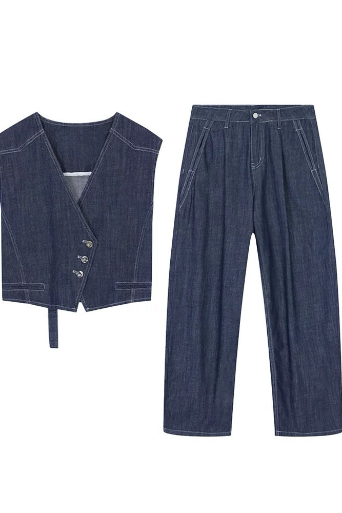 Denim Vest Set