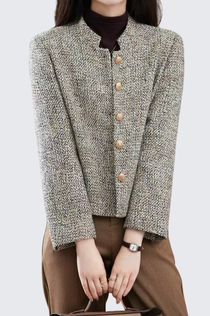 Gray Tweed-Style Jacket