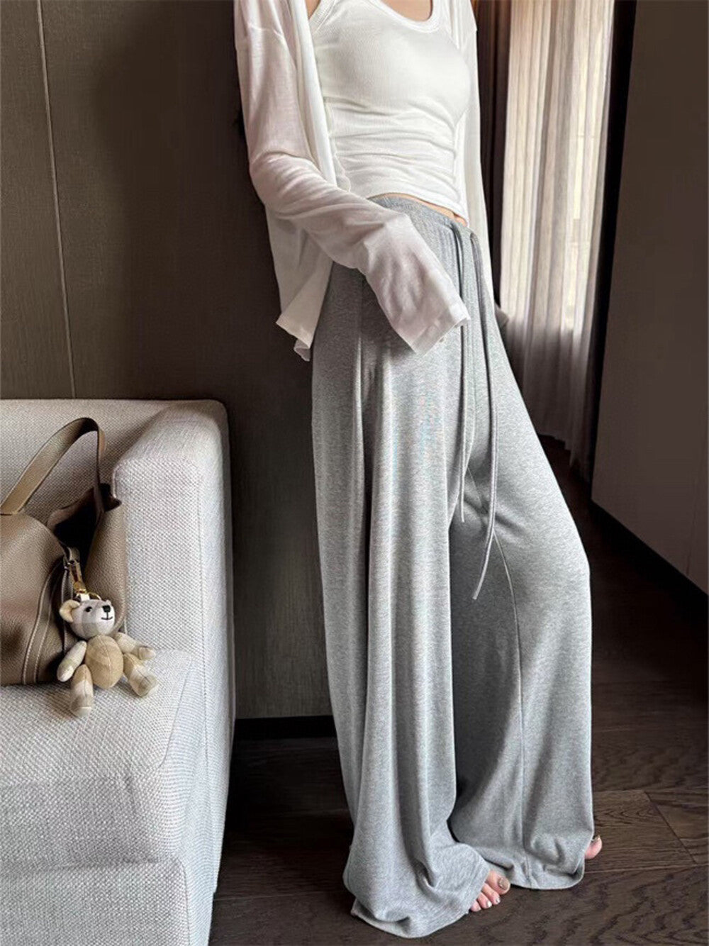 High-waisted Slimming Loose Wide-leg Pants