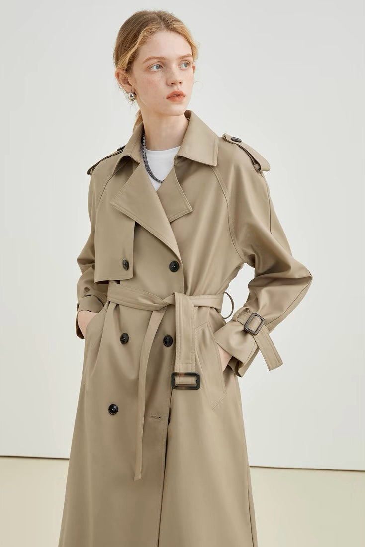 Khaki Long Trench Coat