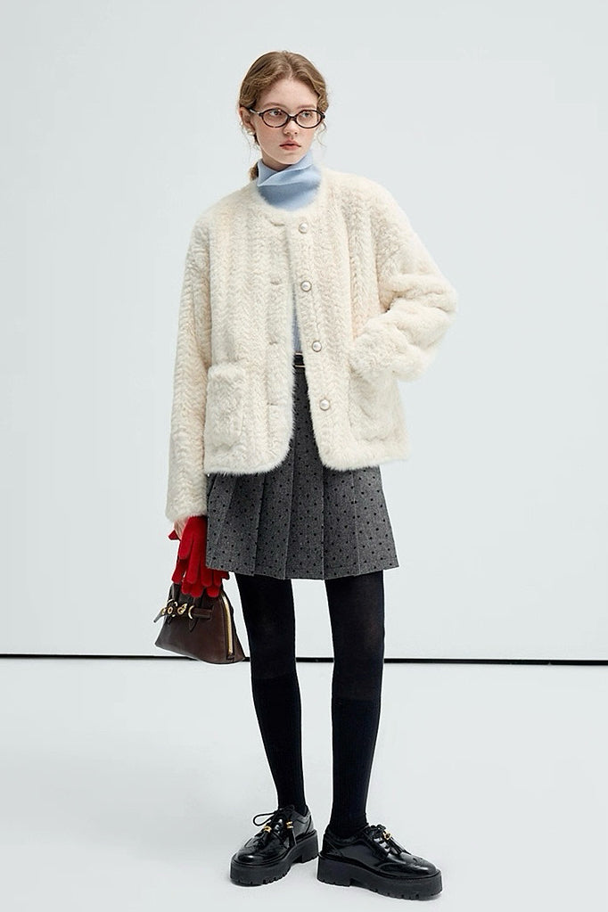 White Mink Fur Coat