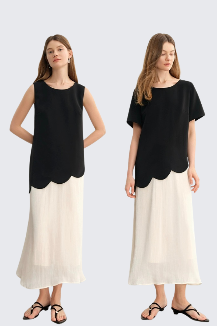 Black and White Patchwork Dress