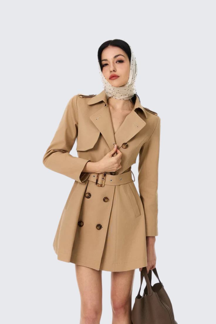 Premium Cropped Trench Coat