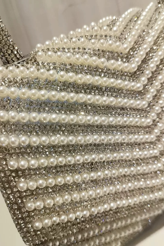 Full Rhinestone Pearl Bag