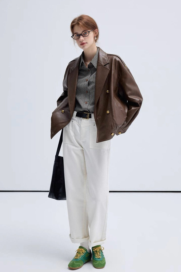 Vintage Brown Leather Jacket