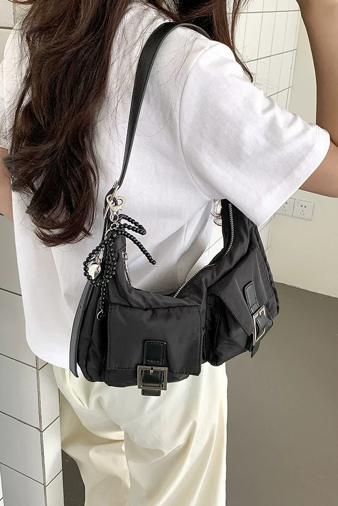 Dual-Pocket Minimalist Crossbody Bag