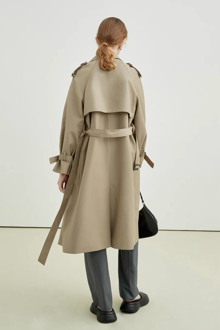 Khaki Long Trench Coat