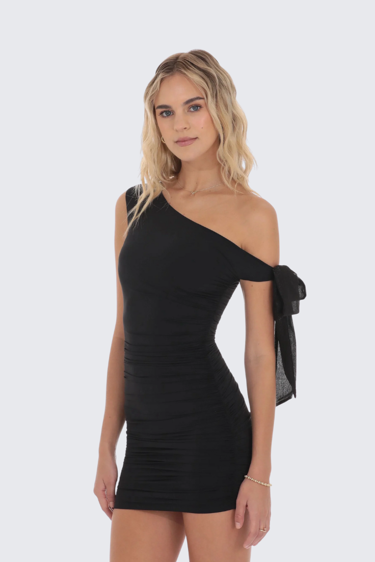 Black One-Shoulder Dress