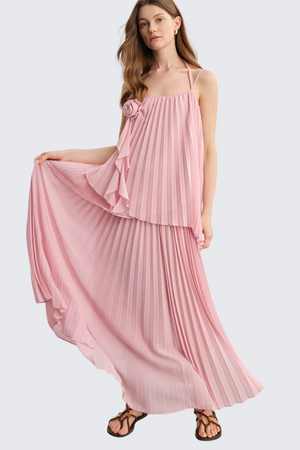 Pink Pleated Tencel Set