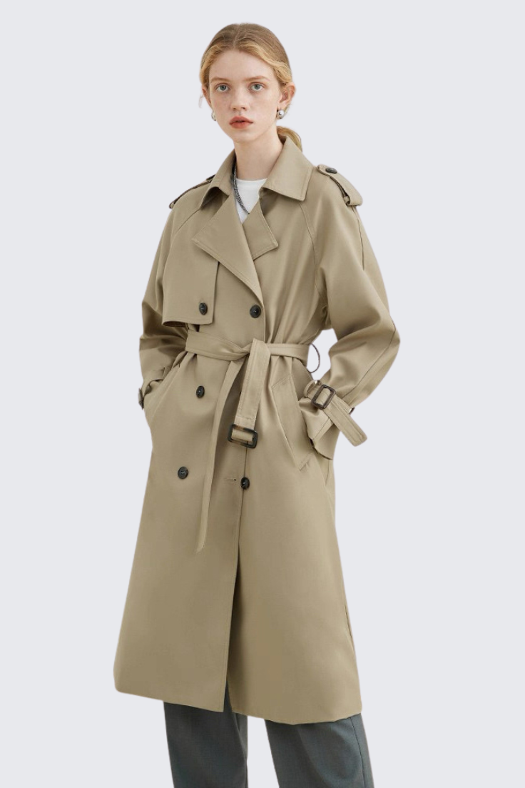 Khaki Long Trench Coat