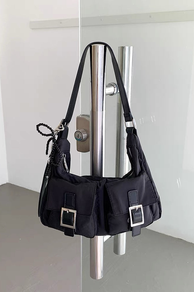 Dual-Pocket Minimalist Crossbody Bag