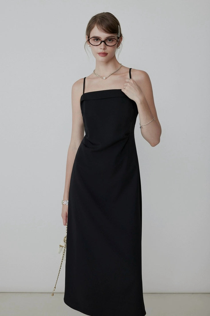 Black Spaghetti Strap Cocktail Dress