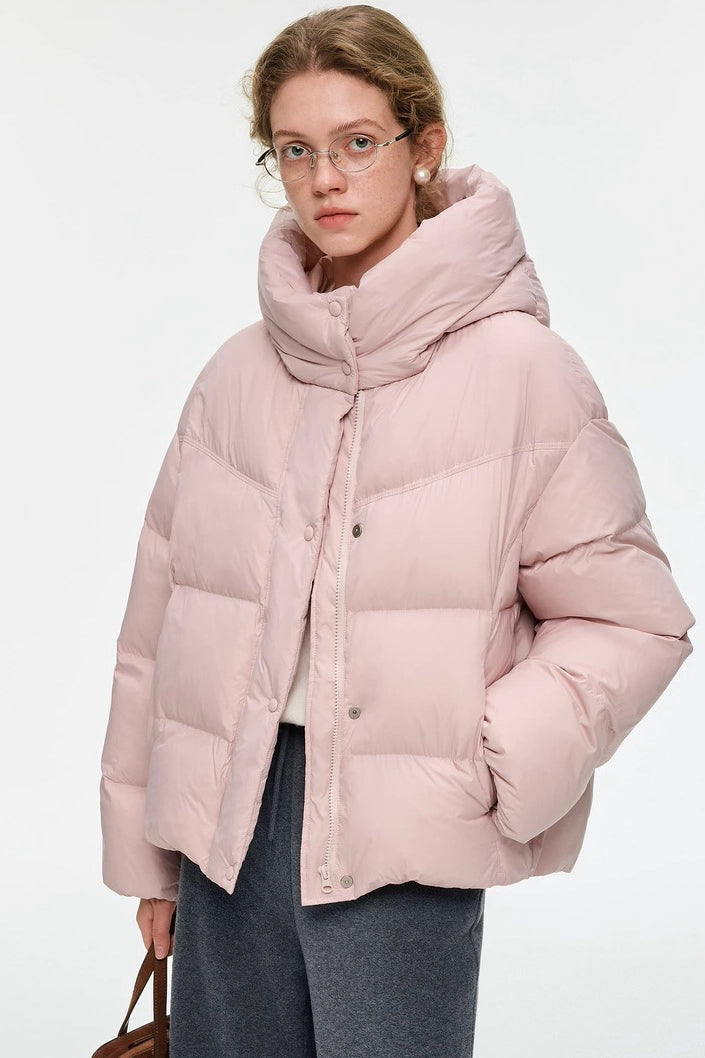 Pink Hooded Down Jacket
