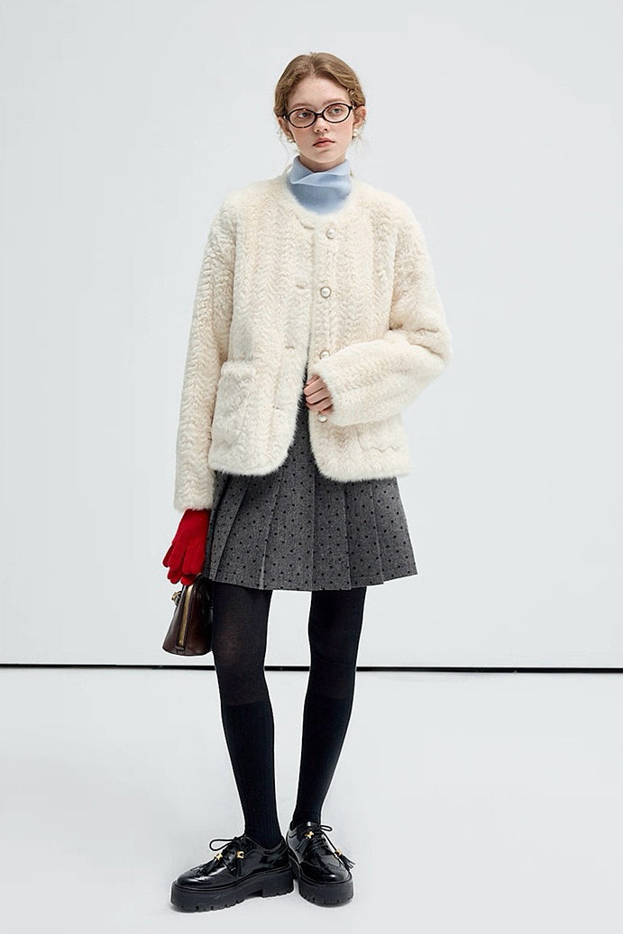 White Mink Fur Coat