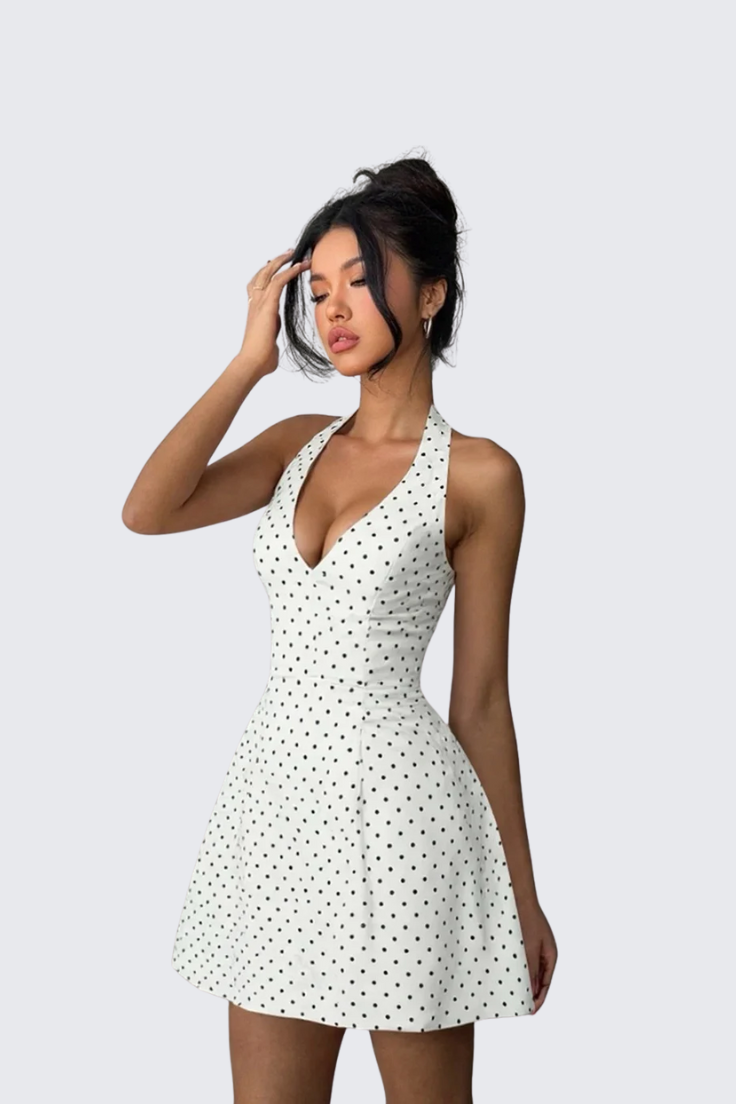 Polka Dot Halter Dress