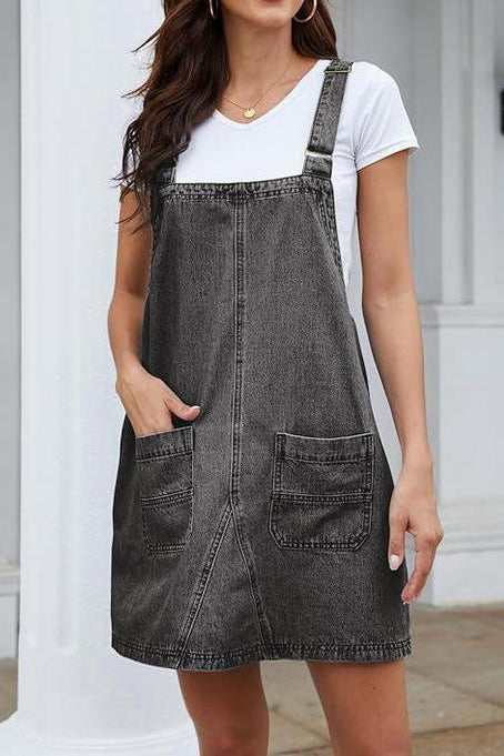 Denim Suspender Dress