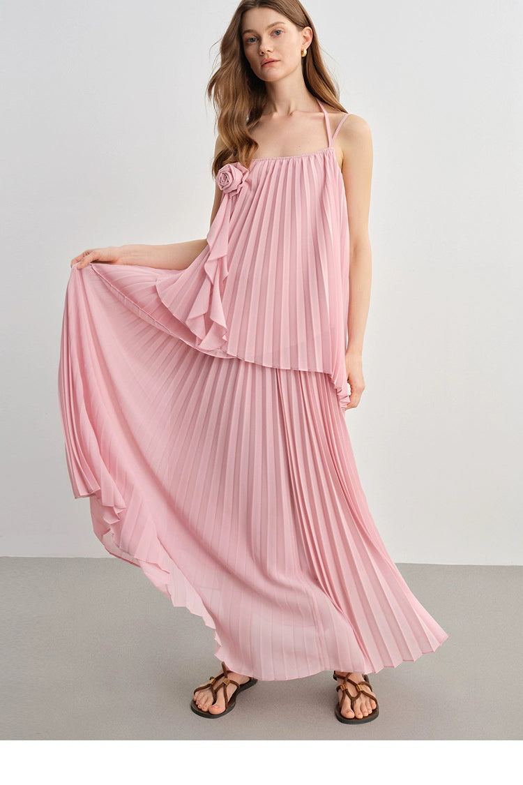 Pink Pleated Tencel Set