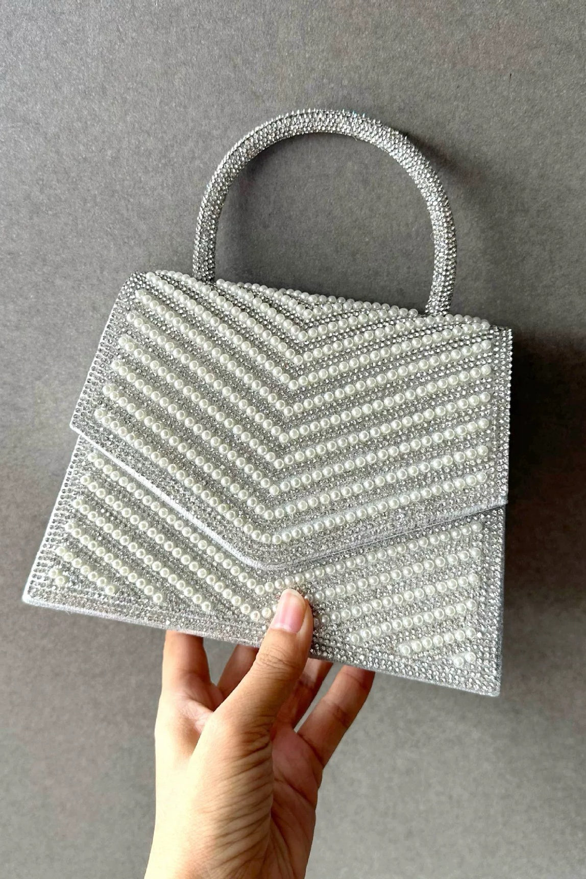 Full Rhinestone Pearl Bag