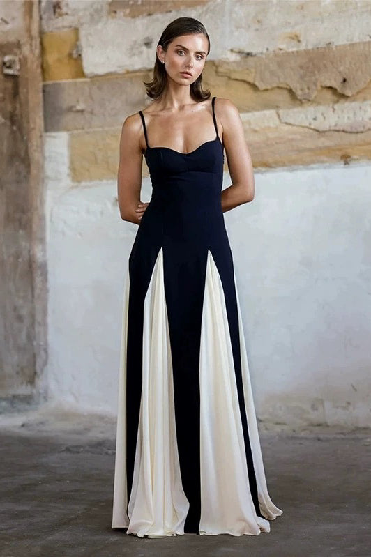 Black and White Spaghetti Strap Dress