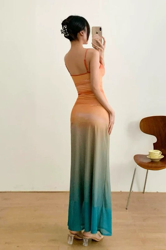 Ombre Spaghetti Strap Dress