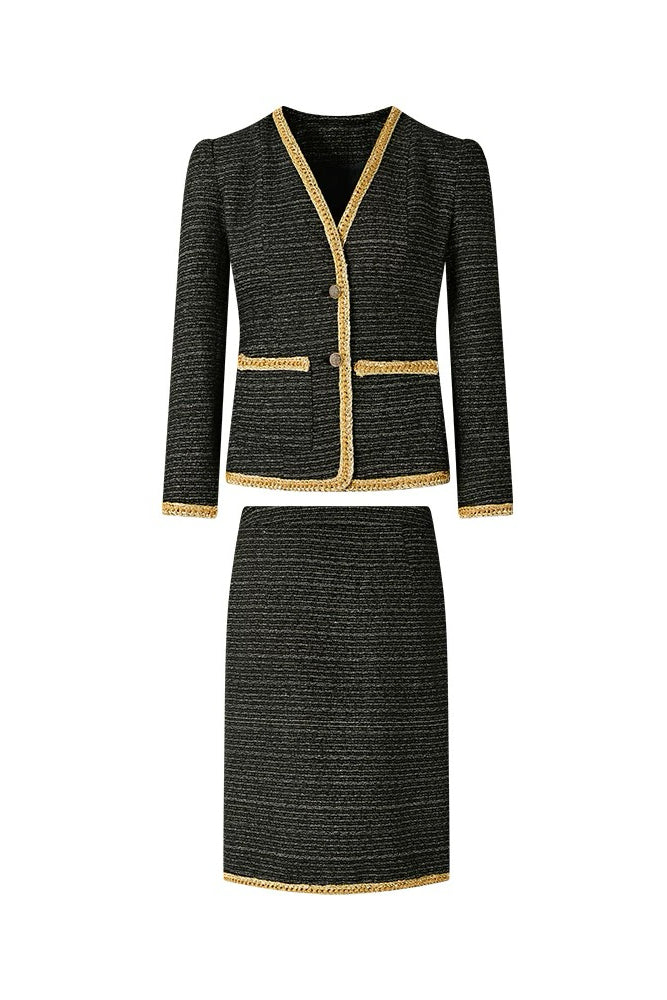 Chanel-Inspired Black & Gold Set