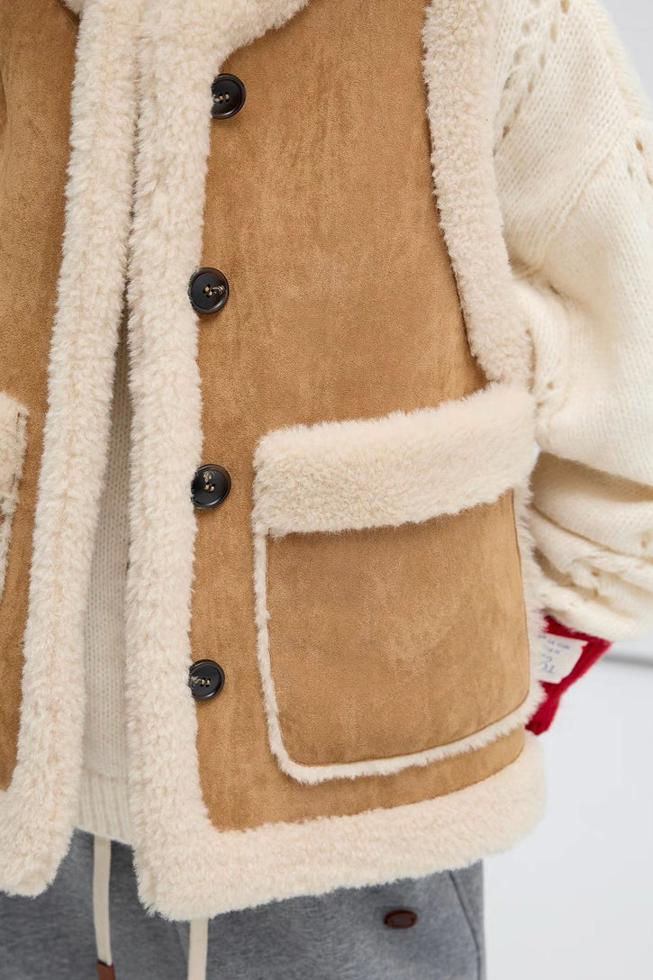 Khaki Sherpa Vest