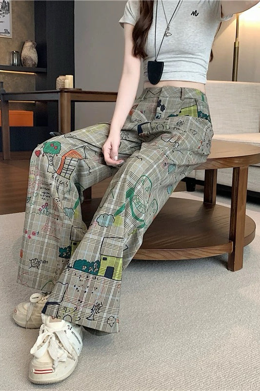 Plaid Graffiti Pants