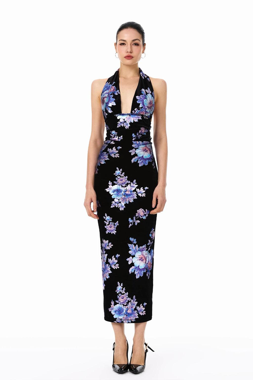 Black and Blue Floral Dress