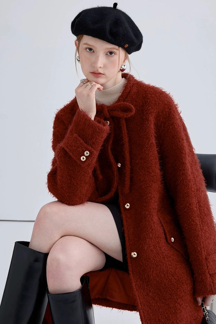 Red Long Wool Coat