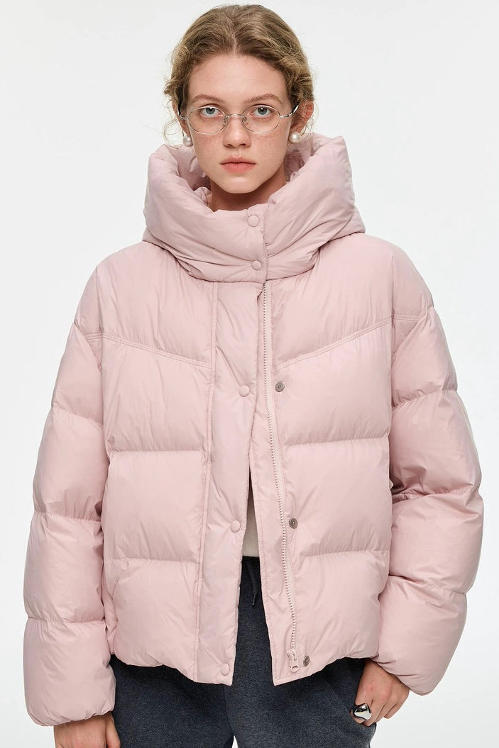 Pink Hooded Down Jacket