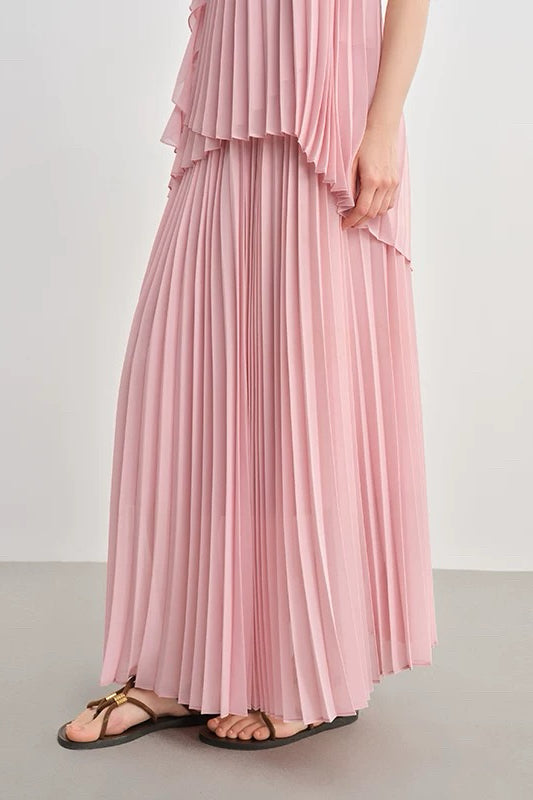 Pink Pleated Tencel Set