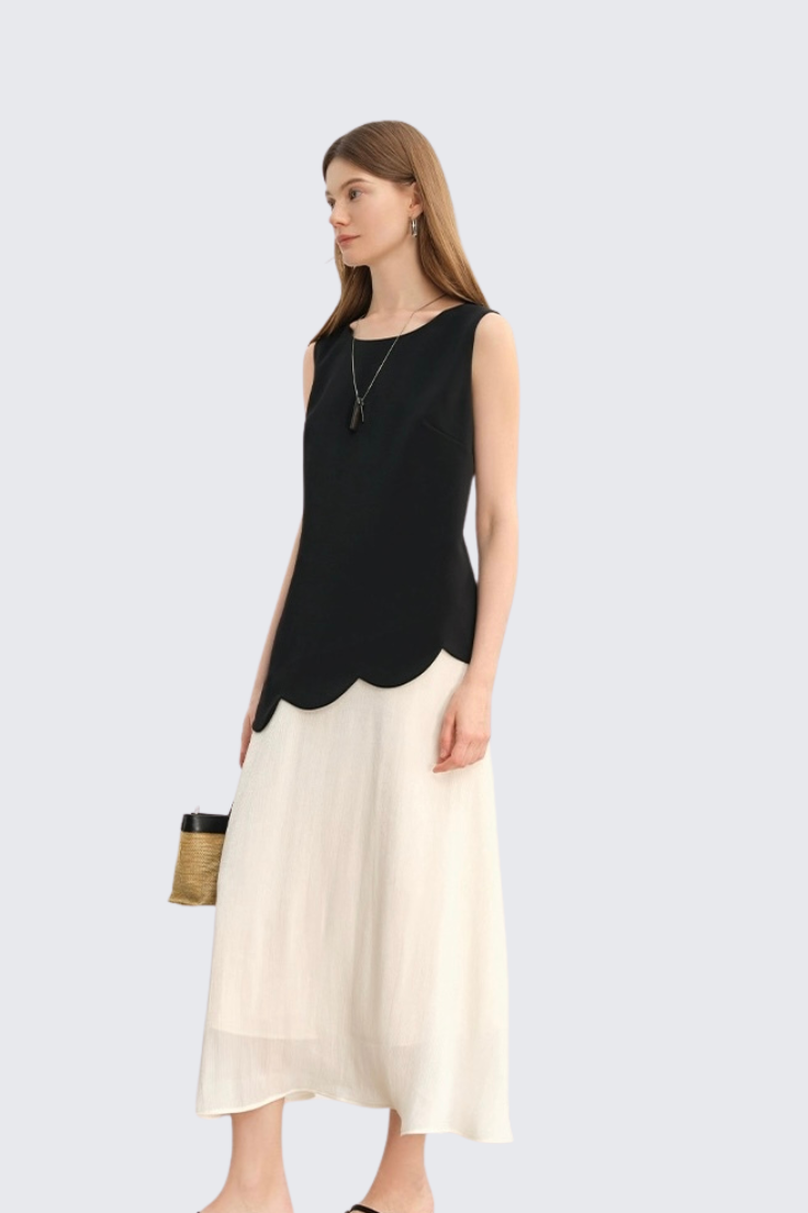 Black and White Patchwork Dress