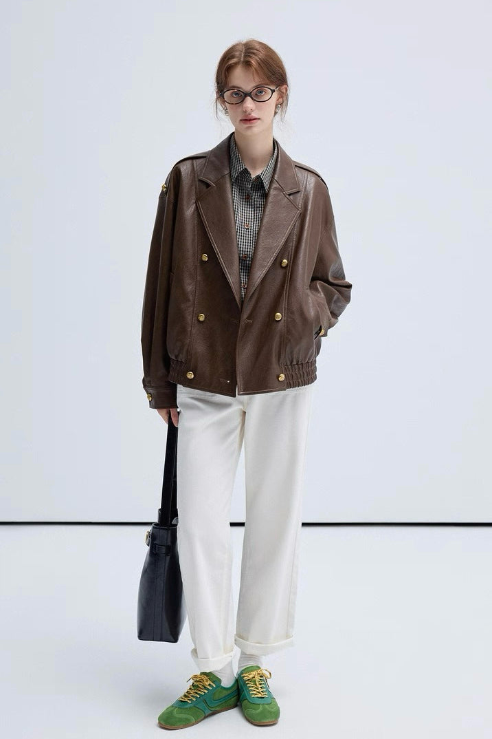Vintage Brown Leather Jacket