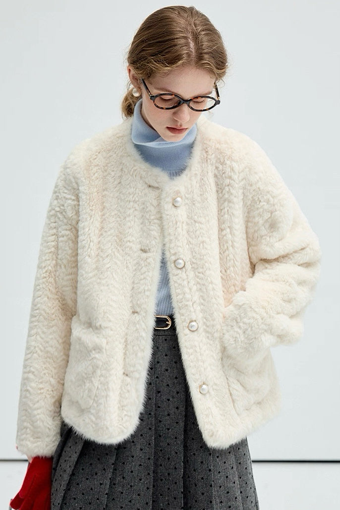 White Mink Fur Coat
