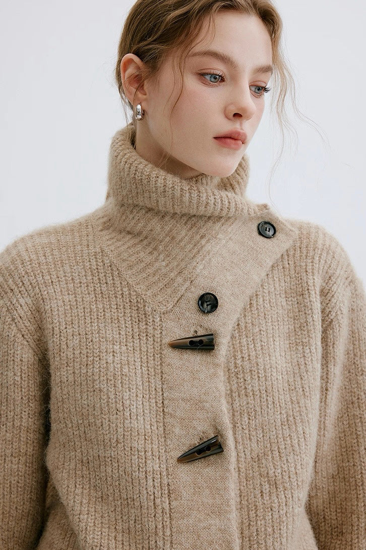 Khaki Horn Button Sweater