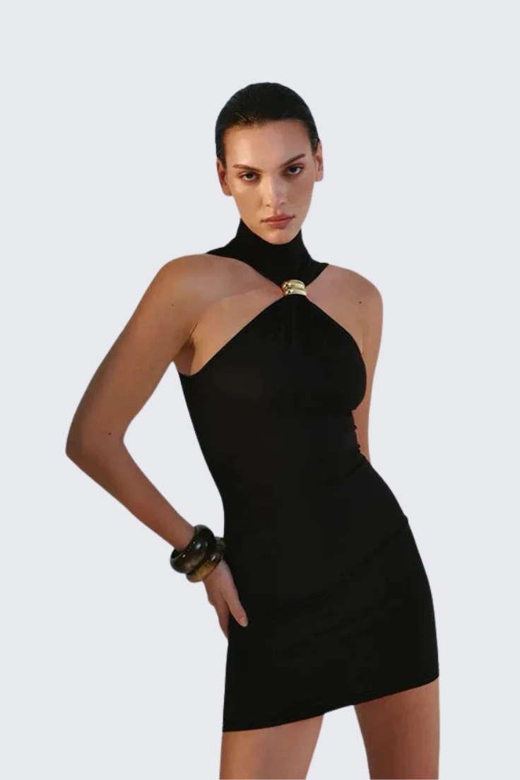 Neck-Wrap Bodycon Dress