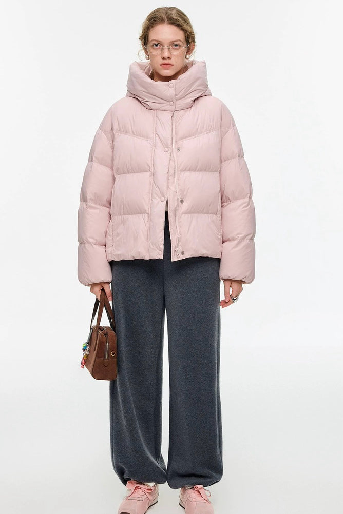 Pink Hooded Down Jacket