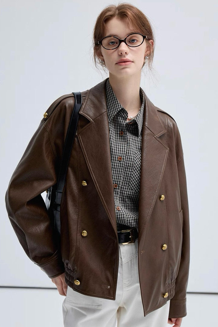 Vintage Brown Leather Jacket