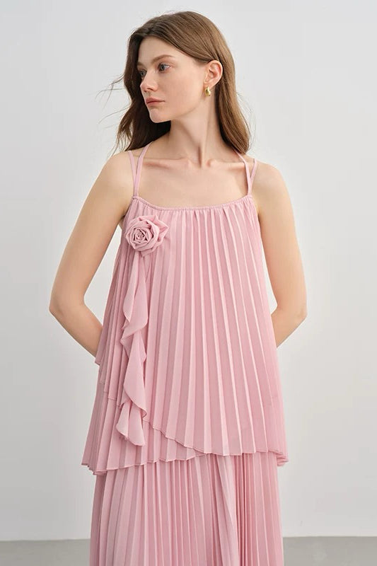 Pink Pleated Tencel Set