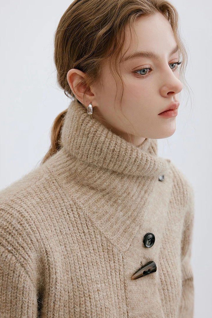 Khaki Horn Button Sweater