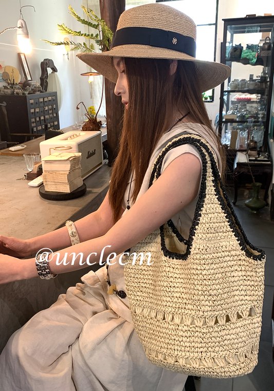 Lazy Vacation Style Woven Tote Bag - Large Capacity, Crochet Hollow Out, Beach Shoulder Bag for Women