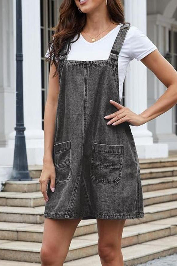 Denim Suspender Dress