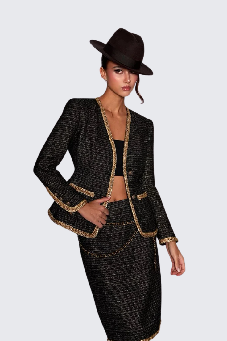 Chanel-Inspired Black & Gold Set